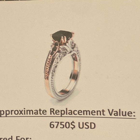 Rare and Goregous Black Diamond Ring 14K White & Rose Gold - Picture 9 of 9